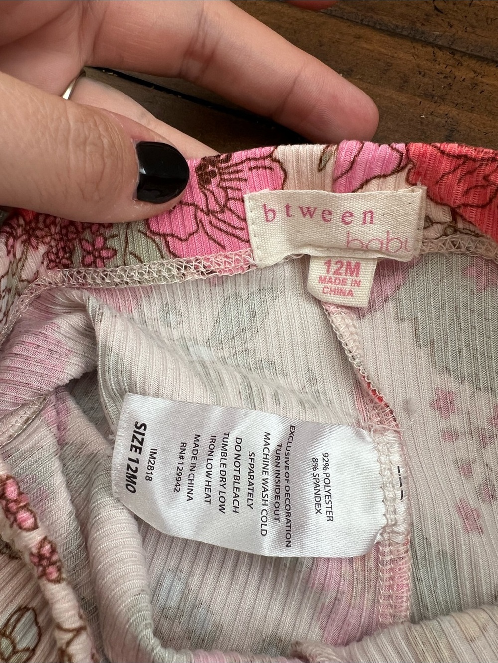 btween Floral Pink Bell-Bottom Leggings - Picture 2 of 2
